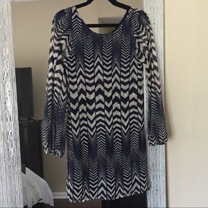 navy blue & cream dress